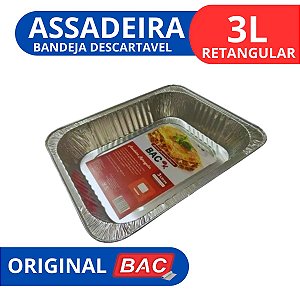 Assadeira Bandeja De Aluminio Retangular 3000ml 3l Descartavel