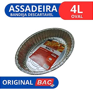 Assadeira Bandeja De Aluminio Oval 4000ml Descartavel