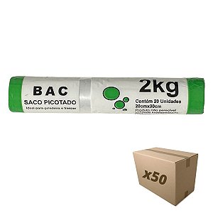 Caixa 50 Rolos Sacos Picotado 2kg c/ 20