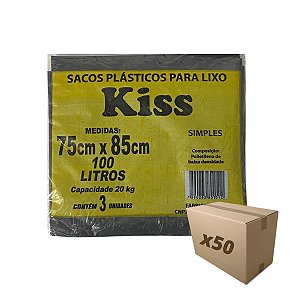 Caixa 50 Pacotes Sacos De Lixo 100 Litros c/ 3