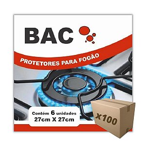 Caixa 100 Pacote Protetor de Fogão 27cm X 27cm c/ 6un