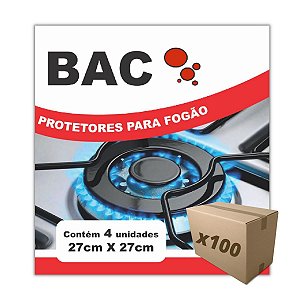 Caixa 100 Pacote Protetor de Fogão 27cm X 27cm c/ 4un