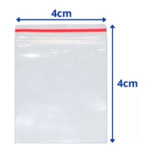 100 Sacos Saquinho Zip Lock Hermético 4x4 Abre E Fecha
