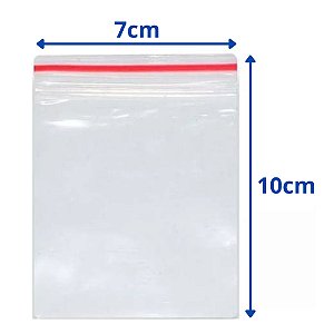 100 Sacos Saquinho Zip Lock Hermético 7x10,5 Abre E Fecha