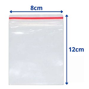 100 Sacos Saquinho Zip Lock Hermético 8x12,5 Abre E Fecha
