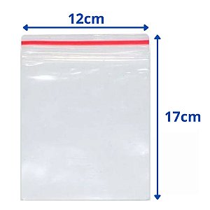 100 Sacos Saquinho Zip Lock Hermético 12x17,3 Abre E Fecha
