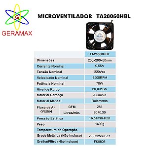 MICROVENTILADOR TA 20060 HBL - JNG