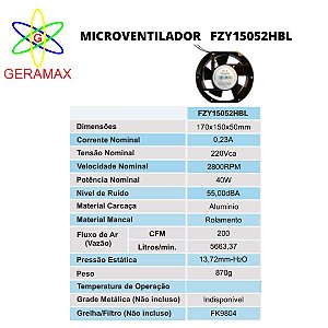 MICROVENTILADOR FZY 15052 HBL - 220VCA - JNG