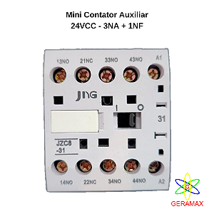 MINI CONTATO AUX - 31 -  24VCC 3NA+1NF - JZC8-31Z
