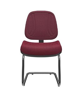 Cadeira Premium Executiva Aproximação Estrutura Em  "S" Com Costura Decorativa Sem Braço Revestida Em Polieste Na Cor Vinho