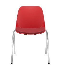 Cadeira Quick Fixa "V" Cromada 31 Vermelho C/ Estofado Vermelho