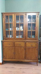 Arca oratória 3 portas vidro cruzeta , 3 portas madeiras, 3 gavetas