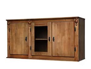 Aéreo 2 portas madeira, 1 porta vidro cod 1043