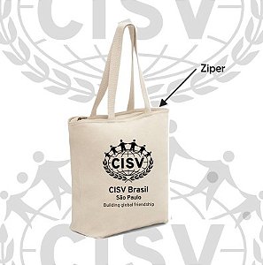 ECOBAG com zipper logo CISV