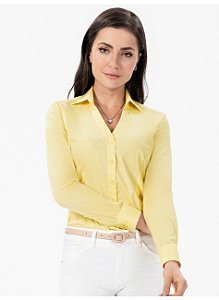 Camisa Social Feminina Amarela Mary