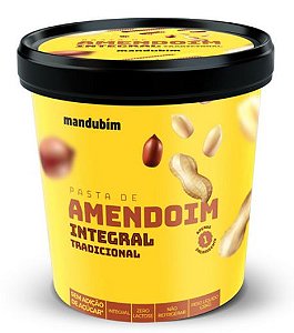 Pasta de Amendoim Integral com Amendoim Granulado Mandubim 450g