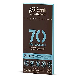 Chocolate 70% Cacau Sem Açúcar (80g) Espirito Cacau