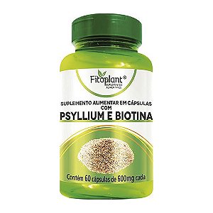 Encapsulado Psyllium e Biotina 600mg (60caps) Fitoplant