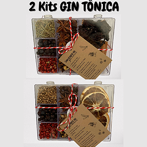 2 Kits Gin Tônica em Acrílico (6 Especiarias cada)