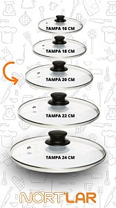 Tampa De Vidro Avulsa Para Panela/Caçarola/Frigideira 20 cm