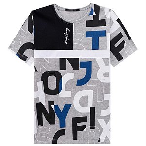 Camiseta Infantil Masculina Estampada com Recortes - Johnny Fox