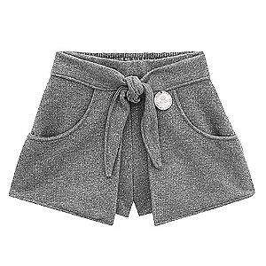 Shorts Infantil Feminino Bolso - Kiki Xodó