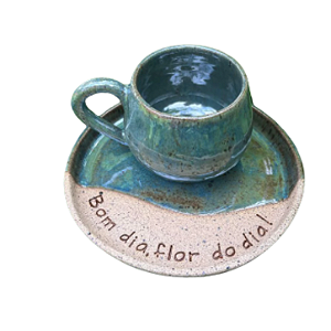 Kit Café Especial: Xícara e Pires em Cerâmica Artesanal