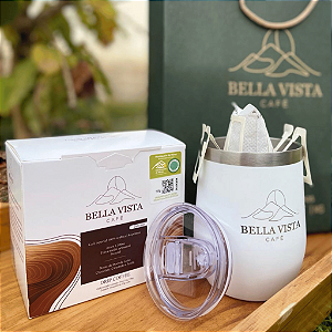 Kit Copo Térmico Bella Vista + Drip Coffee Delicado 10un