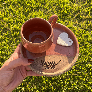 Kit cerâmica coador e caneca