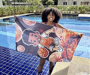Toalha de banho menino de basquete