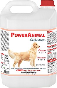 PowerAnimal - Raças Grandes - Uso Profissional 5 Litros - com Omegas 3,6,7 e 9 + Vitaminas A, B, D e E - PROD. NATURAL - CADA 5 Kg - 3 ml. - VALIDADE 2 ANOS - ELES ADORAM !