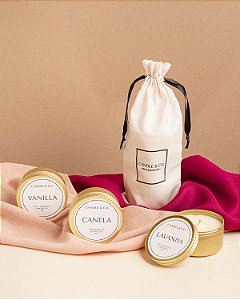 Kit Romance - Canela, Lavanda e Vanilla (3 velas artesanais de 90gr)