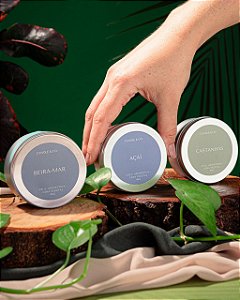 Kit Brasilidade -  Açaí, Castanhas e Beira Mar (3 velas premium 90g)