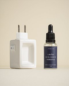Kit Difusor Elétrico e Essência Concentrada Limão Siciliano e Verbena 30ml