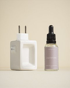 Kit Difusor Elétrico e  Essência Concentrada Castanhas 30ml