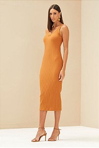Vestido Canelado Midi Fórum
