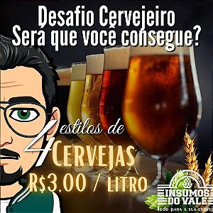 Kit Desafio Cervejeiro Cerveja Facil - 4 Receitas de 20 Litros