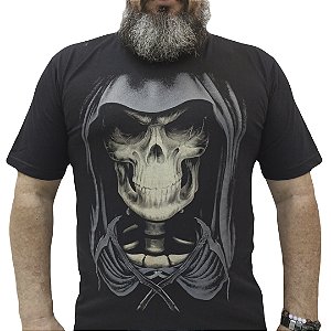 Camiseta Caveira Capuz