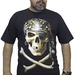 Camiseta Caveira Pirata Caolha