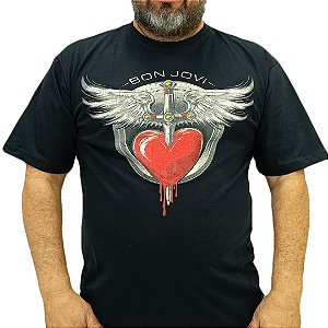 Camiseta Bon Jovi Espada Coração