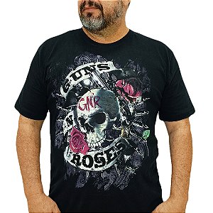 Camiseta Plus Size Guns N' Roses Caveira