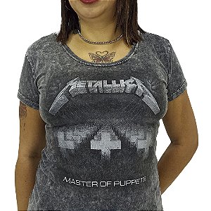 Camiseta Feminina Tie Dye Metallica Master Of Puppets