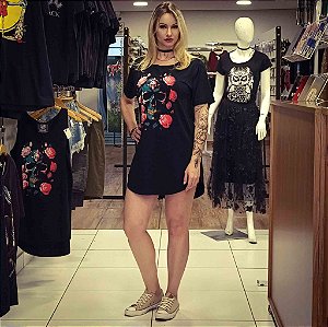 Mini Vest Com Manga Caveira Rosa