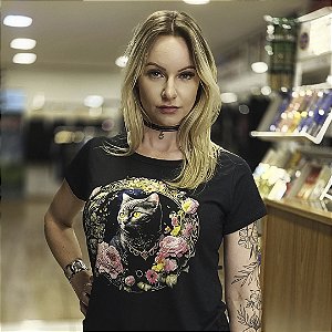 Blusa Feminina Cat Flower