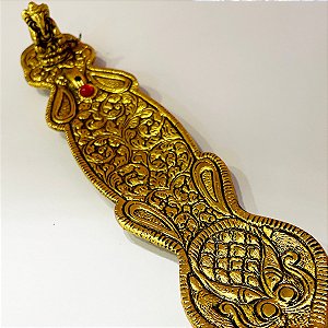 Incensário metal dourado indiano Ganesha