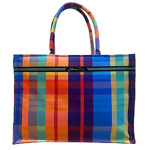 Bolsa Alice Tote Bag Xadrez Blue