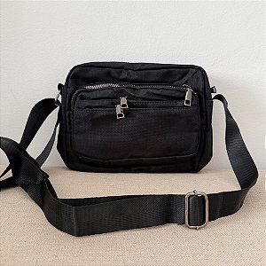 Bolsa nylon crossbody preta