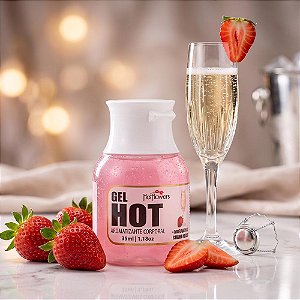 Gel para Sexo Oral Morango com Champanhe Hot 35ml – Hot Flowers
