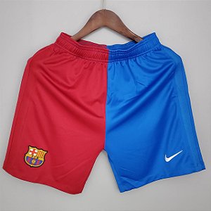 Short Barcelona Vermelho e Azul Treino Masculino 2021