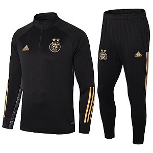 Conjunto Treino Argélia Seleção Argelina Preto e Dourado 2021 / 2022